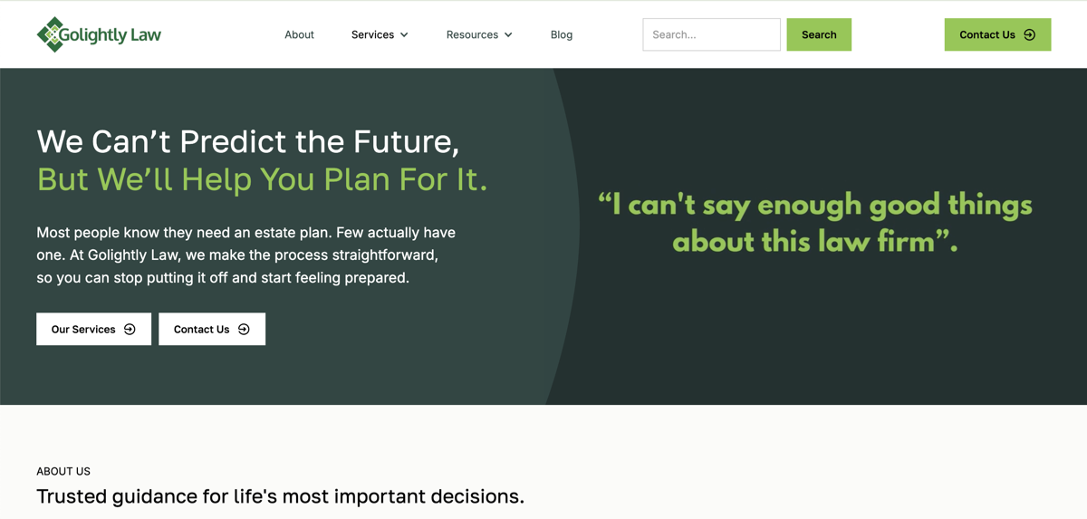 Golightly Law, website built by Makai Web